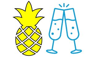 パイナップルとアルコールのイメージアイコン